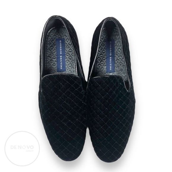 Giorgio Brutini Other - Giorgio Brutini Mens Black Velvet Quilted Loafers  Size 11 US Men